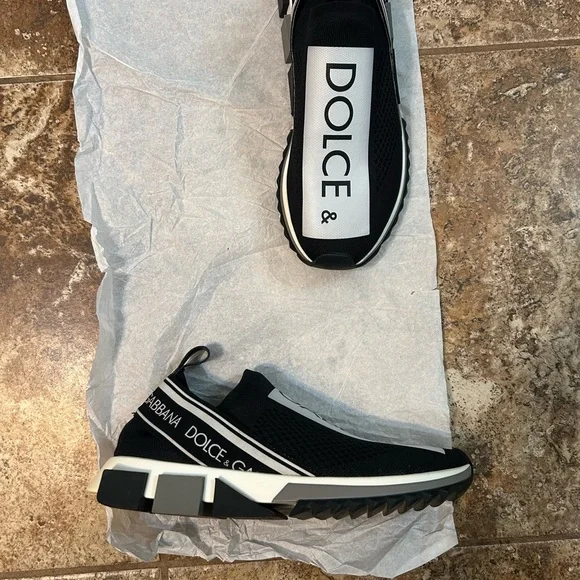 Dolce & Gabbana Black and White Slip-On Sneakers - Picture 5 of 8